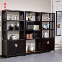 New Chinese bookcase bookshelf desk combination modern minimalist storage shelf lockers solid wood office furniture