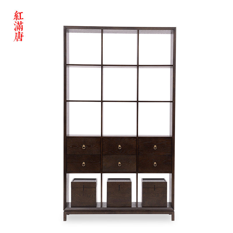 New Chinese Bookcase Bookcase Combination Modern Chinese storage cabinets Office Book room solid wood Zen Imaginable furniture customizable