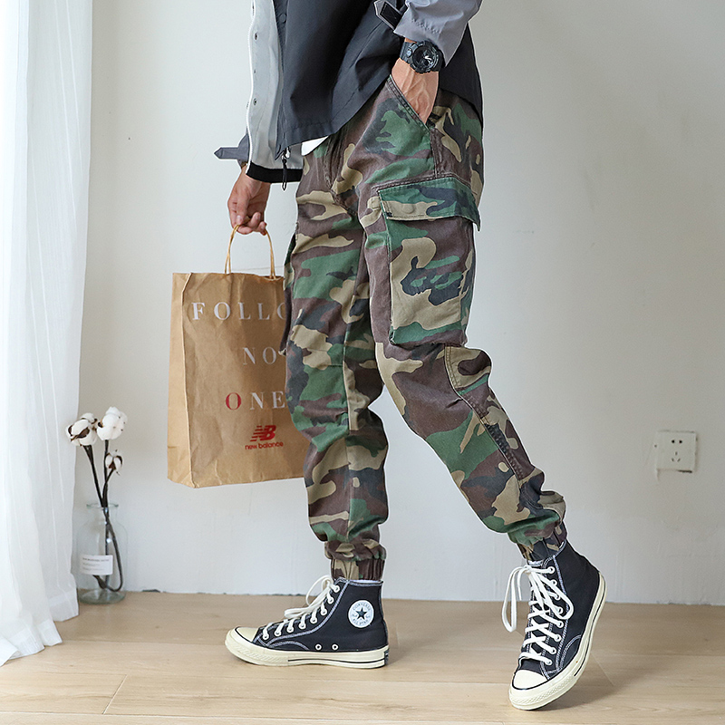 Camouflated work pants men's boomer loose bunches of pants 2019 Fall Korean version trendy 90% smoke pipe pants