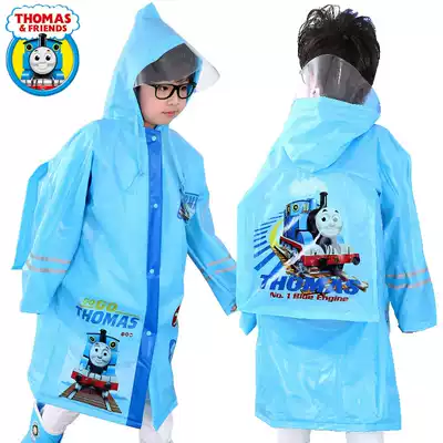 Thomas children's raincoat waterproof belt school bag boy boy primary school baby child cute thickened poncho