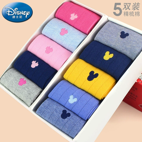 Дисней, детские хлопковые носки для мальчиков, осенние гольфы для школьников, подходит для подростков, средней длины