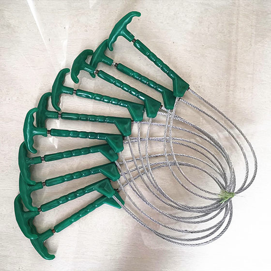 Veterinary pig pig set green plastic stainless steel wire rope tied pig rope restraint pig set