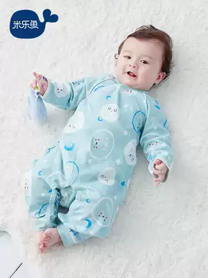 Mileryu newborn baby harem 0-6 months long-sleeved spring and autumn climbing clothes for men and women baby pure cotton one-piece clothes