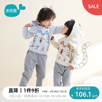 Millefish childrens home sets boys girl childrens spring and autumn clothes baby babys home clothes