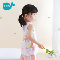 Millefish childrens vest thin section knit undercoat baby blouse boy girls summer home clothes