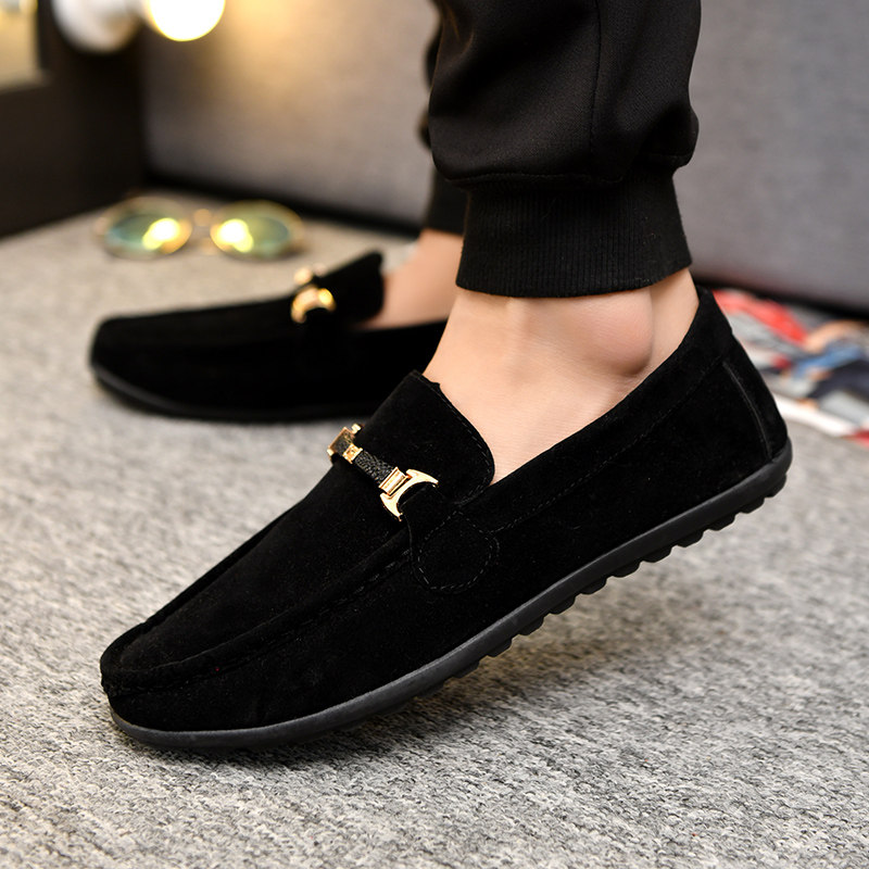 Men's Shoes Spring and Autumn Trendy Shoes Doudou Shoes Men's Korean Style Casual Shoes Slip-On Slip-on Shoes All-Match Driving Shoes