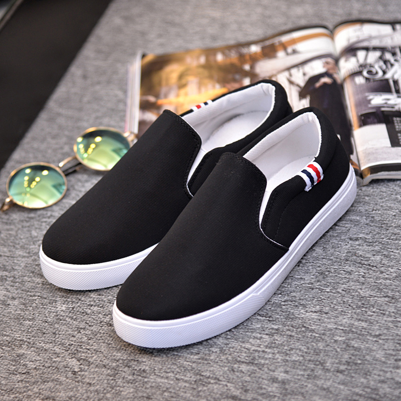 Spring low-top canvas shoes men's casual shoes Korean style sneakers slip-on shoes old Beijing cloth shoes men's shoes