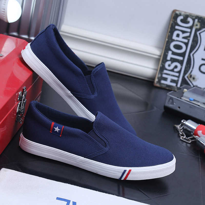 Spring Men's Shoes Canvas Shoes Korean Style Breathable Casual Shoes Lazy Men's Shoes Board Shoes Autumn Cloth Shoes Student Trendy Shoes