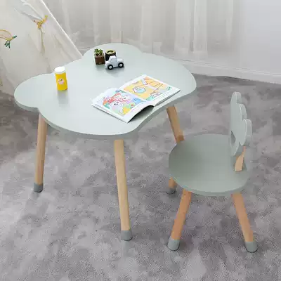Nordic wood children's table and chair kindergarten table home baby lift learning table toy table desk