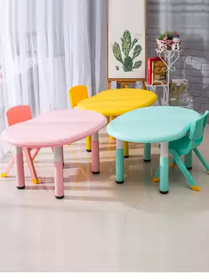 Children's table and chair set kindergarten home toys peanut table early education table can lift baby writing pea table