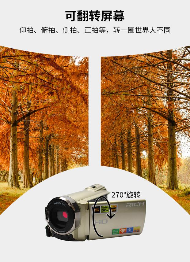 Máy ảnh kỹ thuật số RICH / Lai Cai HDV-660 HD chuyên nghiệp máy quay mini
