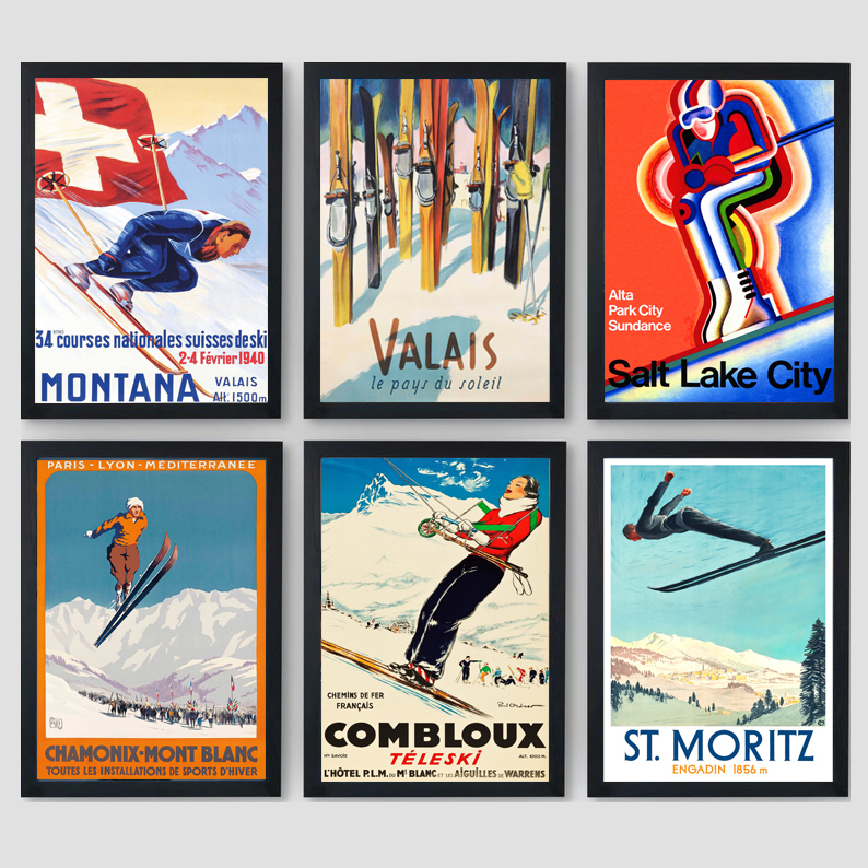 Decorative Framed Wall Art Swiss Skiing Wall Skiing and Skating Retro Nostalgic American Poster Outdoor Sports Decorative Framed Wall Art Swiss Skiing Wall Skiing and Skating Retro Nostalgic American Poster Outdoor Sports