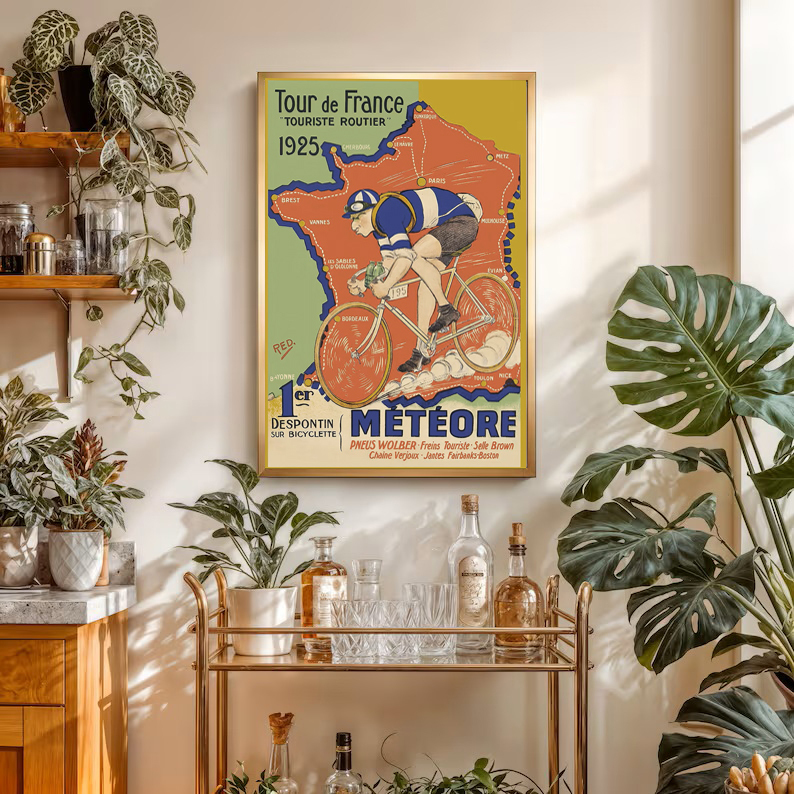 Decorative Paintings, Framed Paintings, Nostalgic Old Posters, Outdoor Extreme Sports, Restaurants, Bars, Tour De France Cycling, Racing Sports