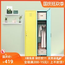 bizoe steel single door wardrobe modern simple small apartment bedroom storage cabinet simple iron storage wardrobe