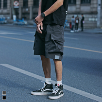 Furnace summer new tooling big pocket shorts mens trend loose straight five-section pants Japanese casual beach pants