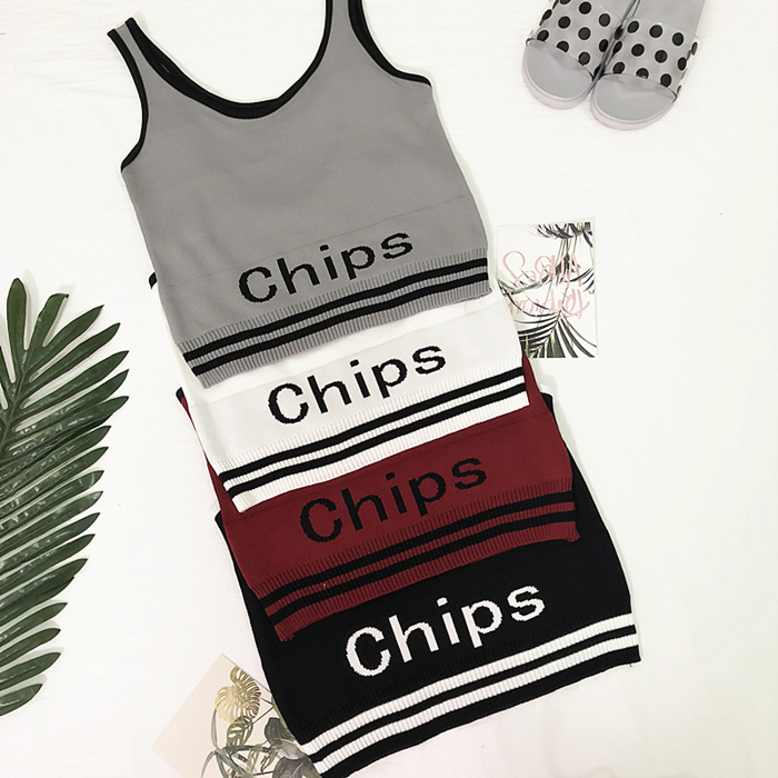 Phiên bản Hàn Quốc của ulzzang đan yếm nữ mùa hè mặc eo ngắn đoạn lộ rốn Áo cổ chữ V 1343 thoi trang cong so