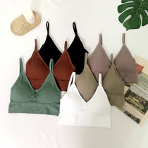Internal small suspenders with chest pads wrapped chest beauty Vest Womens bottoming underwear anti-light no steel ring sexy bra bra