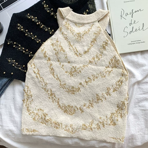 Короткий трикотажный бюстгальтер-топ, майка топ, черный топ с чашечками без рукавов, французский стиль