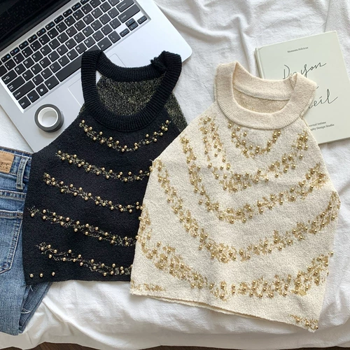 Короткий трикотажный бюстгальтер-топ, майка топ, черный топ с чашечками без рукавов, французский стиль