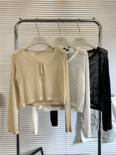 Трикотажная накидка, шерстяной летний свитер, рубашка, защита от солнца