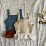 Утепленный цветной трикотажный бюстгальтер-топ, демисезонная удерживающая тепло майка топ