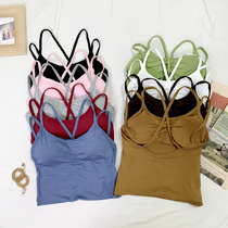 Camisole Sexy Cross Beauty Strap Pad Slim Slim Slim Soft Comfortable Joker Bottom Wear Underwear Women