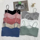 Летний однотонный сексуальный бюстгальтер пуш-ап, шелковый бюстгальтер-топ, топ с чашечками