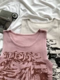 Ретро бюстгальтер-топ, летняя розовая короткая спортивная майка без рукавов, в американском стиле, эффект подтяжки