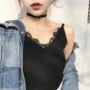 Đan Camisole Phụ nữ Đáy hoang dã Hàn Quốc Sexy Short V-cổ Lông mi Đầm ren phía dưới quần áo thời trang nữ