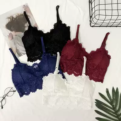 Spring and summer Korean lace little cute bra with chest pad underwear short girl sling small vest coat lady