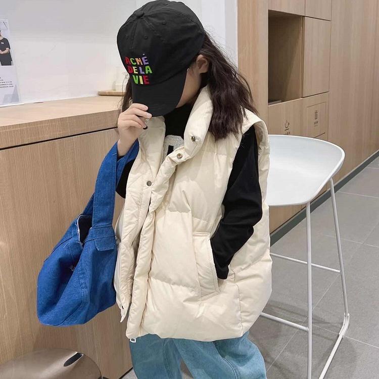 女の子の子供用ダウンベスト、中・大の子供、親子スタイル、秋冬用ホワイトダックダウンベスト、ウエストコート、アウター、厚手、おしゃれな子供用