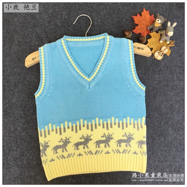 Mùa xuân và mùa thu bé bông đan vest trẻ sơ sinh len trẻ em trai và bé gái sợi bông vest áo gile vest bé trai
