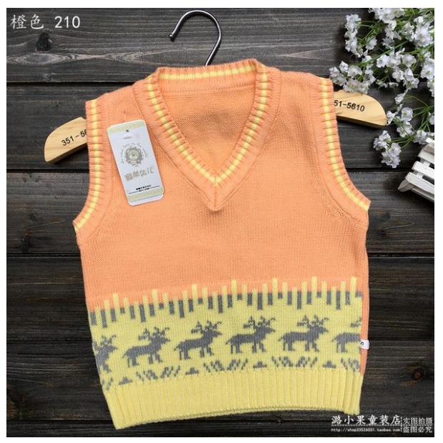 Mùa xuân và mùa thu bé bông đan vest trẻ sơ sinh len trẻ em trai và bé gái sợi bông vest áo gile vest bé trai