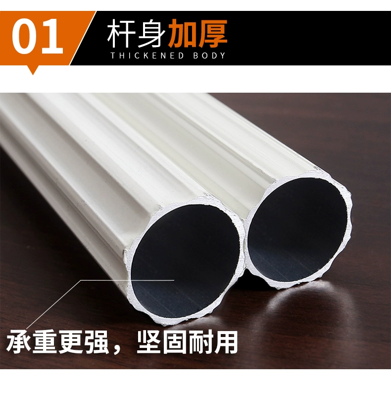 Thanh treo rèm DERMYEN Hợp kim nhôm Roman Rod Đơn thanh đôi Phụ kiện thanh khung Bên sườn Gói hàng đầu Nâng cấp dày - Phụ kiện rèm cửa