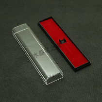 Factory direct supply rectangular red lining plastic gift transparent pen box metal pen gift box wholesale
