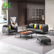 Qinlang office sofa coffee table combination simple modern latex sofa set boss Office reception sofa