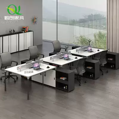 Staff desk 4 people simple modern computer table and chair combination 2 6 manual staff table long Cabinet Finance table