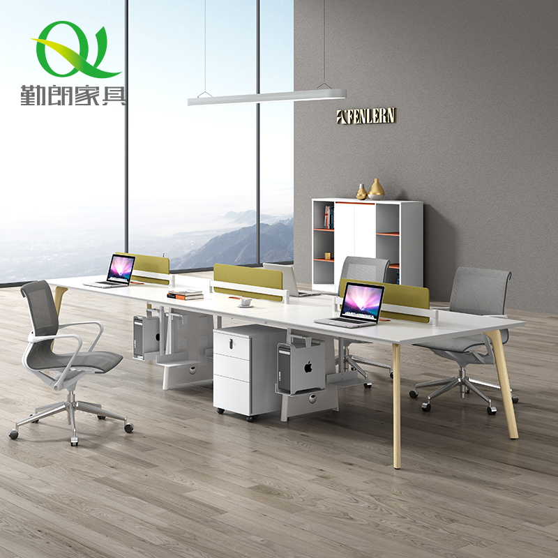 Nordic Staff Table Staff Desk Staff Office Brief Modern Four-man Booth Furniture Open Desk Chair Combination 