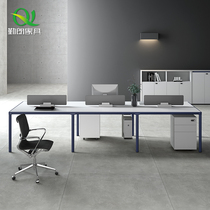 Fashion work desk open office staff office desk simple modern four-person office table and chair combination