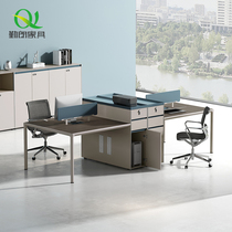 Qinlang new high cabinet staff office table and chair combination simple modern financial table light luxury office furniture staff table