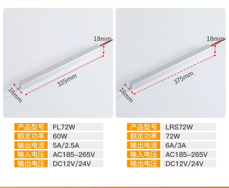 Hộp đèn LED siêu mỏng Bộ cấp nguồn 12v24v Công tắc nguồn dải dài 300w220v sang 12V Bộ chuyển đổi biến áp dải đèn