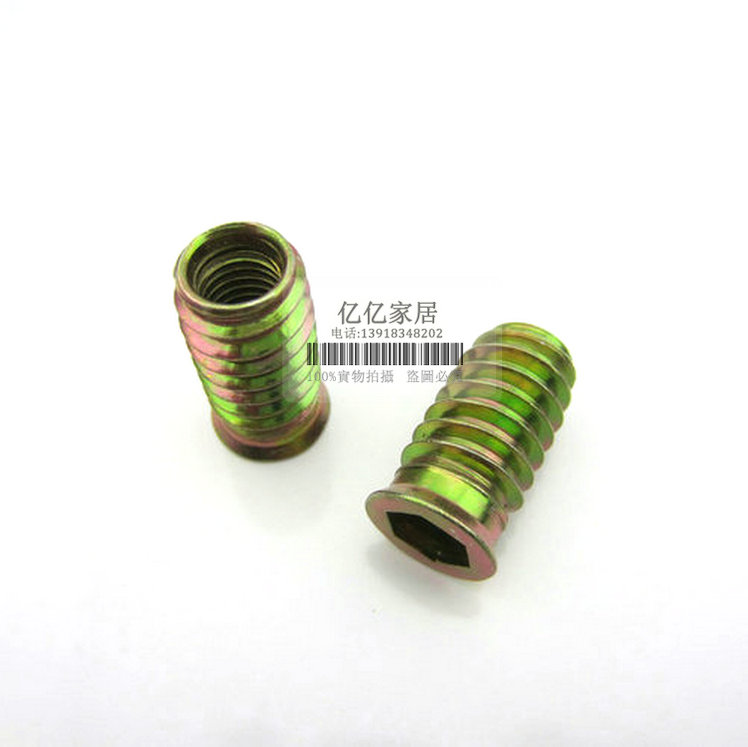 Furniture nut trapezoidal nut Home innate nut inner and outer tooth nut blades pair lock nut 8m10m6