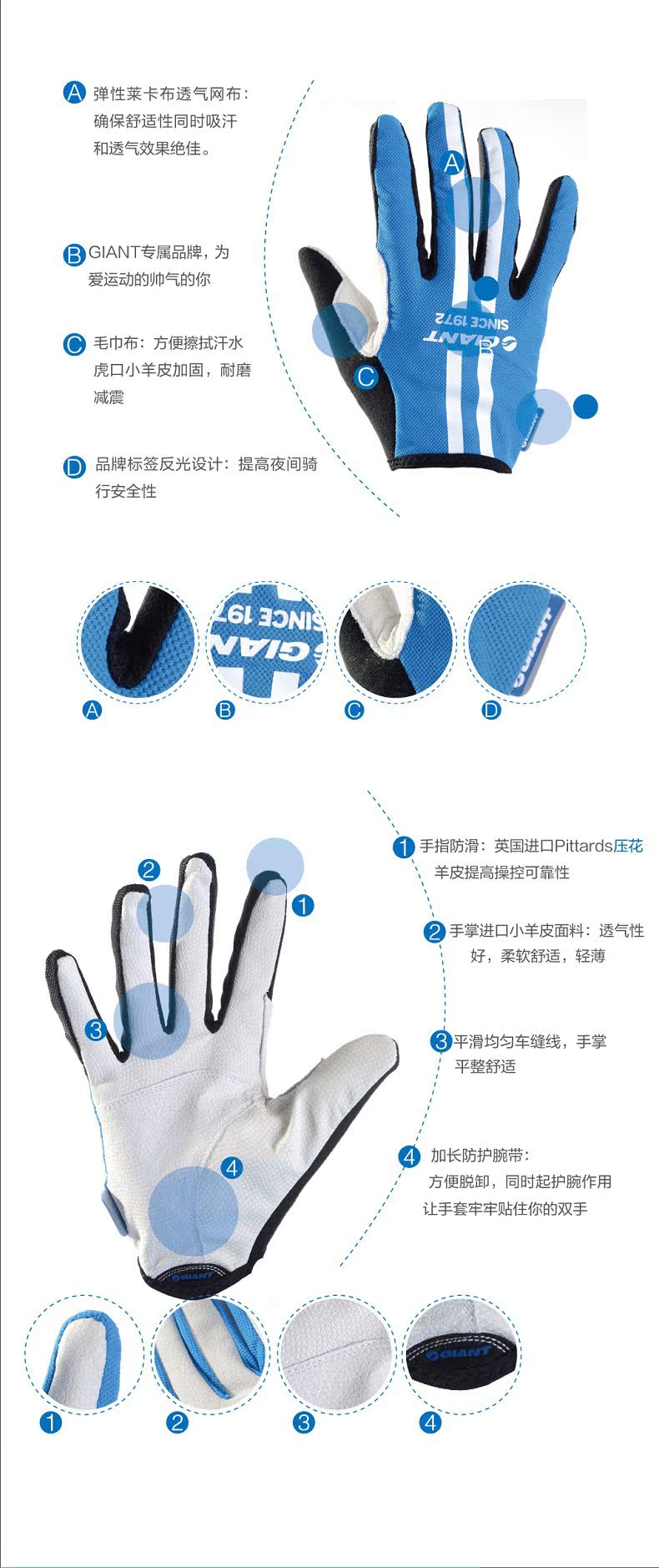 Gants de cyclisme GIANT - Ref 2245652 Image 8