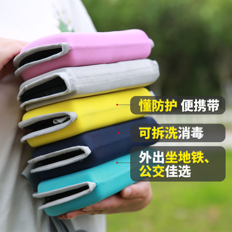 images 1:Carrying a foldable small cushion outdoor bus cushion fart pad park ice pad condensate cooling stroke thickened in summer