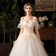 Main wedding dress 2021 new bride Mori temperament one-shoulder simple French winter princess go out yarn light gauze skirt