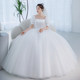 French light wedding dress 2022 new bride temperament main yarn one word shoulder simple summer princess style go out yarn welcome