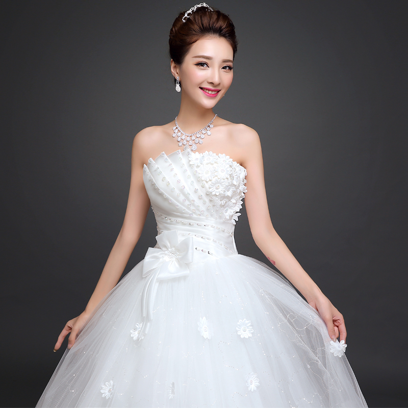 Wedding 2020 tính khí cô dâu mới để lau ngực Hàn Quốc công chúa chương mỏng kéo đuôi áo cưới đơn giản sợi ánh sáng váy