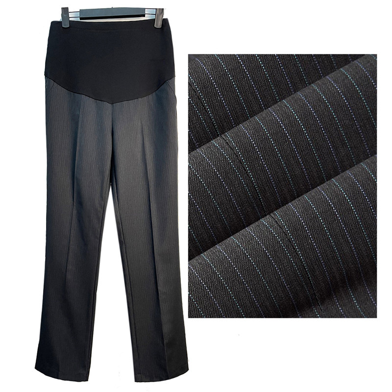 Maternity Work Pants for Office Workers, Straight-Leg Work Pants, Bank Maternity Pants, Suit Pants, Professional Work Pants, Blue Uniform Pants — 5