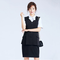 Pregnant woman vest bank uniform professional top coat work clothes suit work work vest black navy