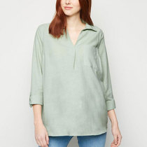 Maternity shirt to cover belly imitation cotton and linen long-sleeved shirt plus size womens loose casual spring and autumn thin top v-neck summer